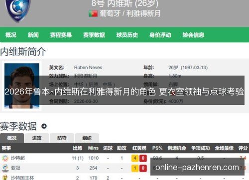 2026年鲁本·内维斯在利雅得新月的角色 更衣室领袖与点球考验 2026年鲁本·内维斯在利雅得新月的角色 更衣室领袖与点球考验